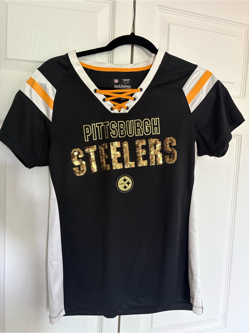 Pittsburgh Steelers Lace-Up Fan Jersey - Black & Gold